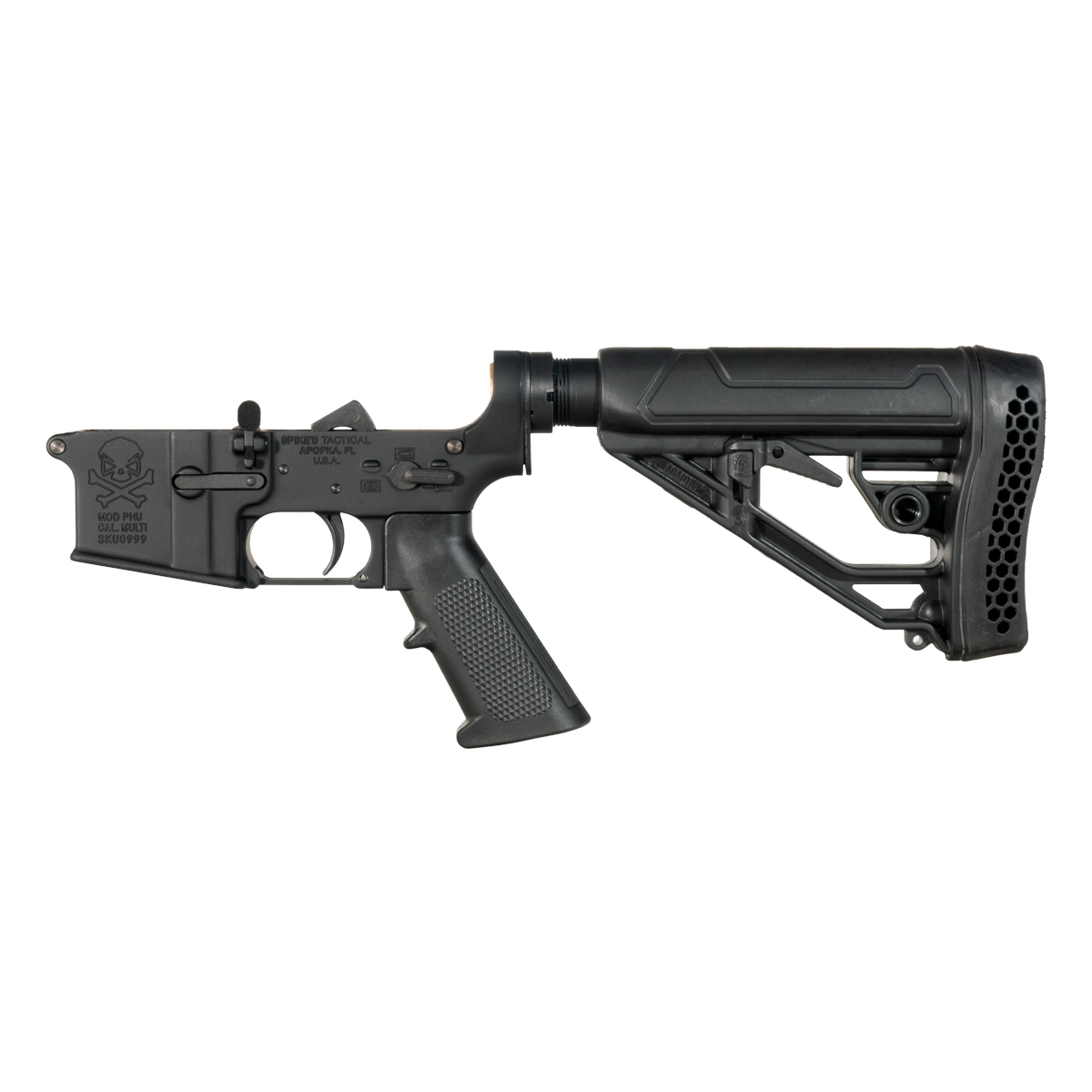 Spike's Tactical PHU Skull Rifle Lower Build Kit, Adaptive Tactical EX Performance Adjustable Stock