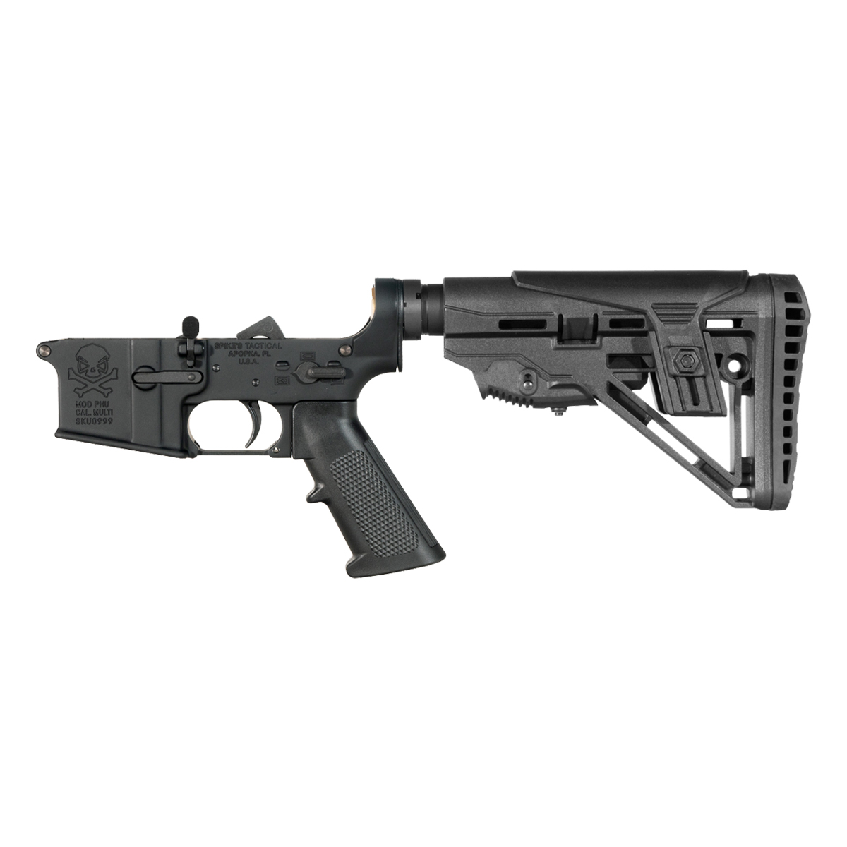 Spike's Tactical PHU Skull Rifle Lower Build Kit, Mil-Spec Enhanced Stock
