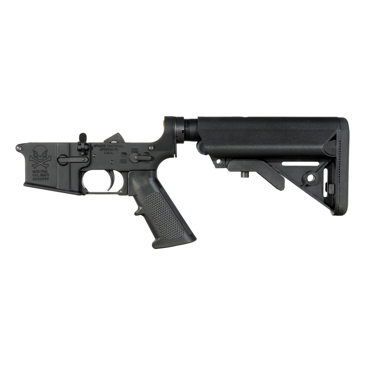 Spike's Tactical PHU Skull Rifle Lower Build Kit, SOPMOD Style Collapsible Stock