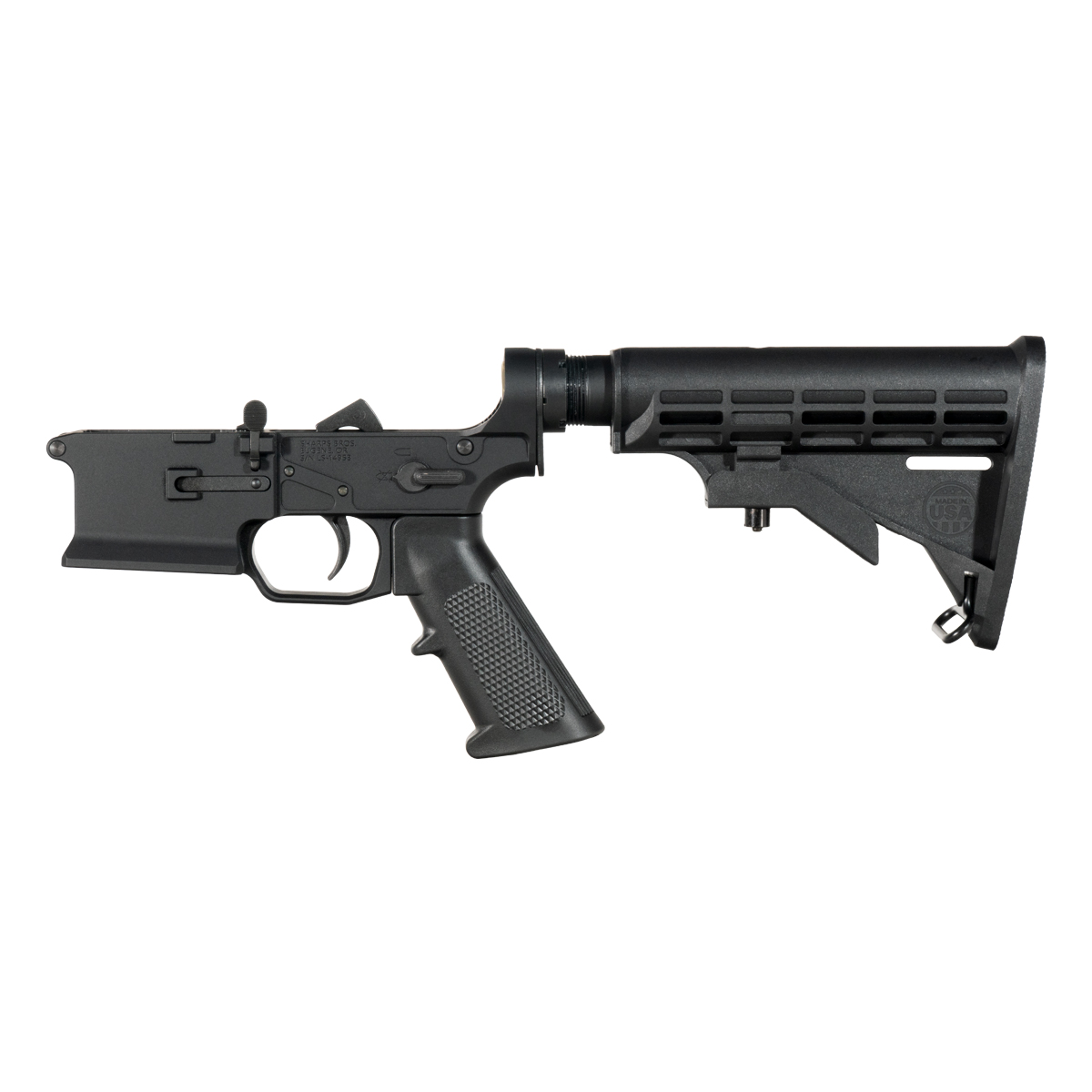 Sharps Bros Ambidextrous Bolt Release AR-15 Rifle Lower Build Kit, M4 Style Buttstock