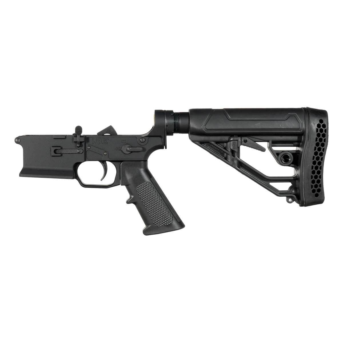 Sharps Bros Ambidextrous Bolt Release AR-15 Rifle Lower Build Kit, Adaptive Tactical EX Performance Adjustable Stock