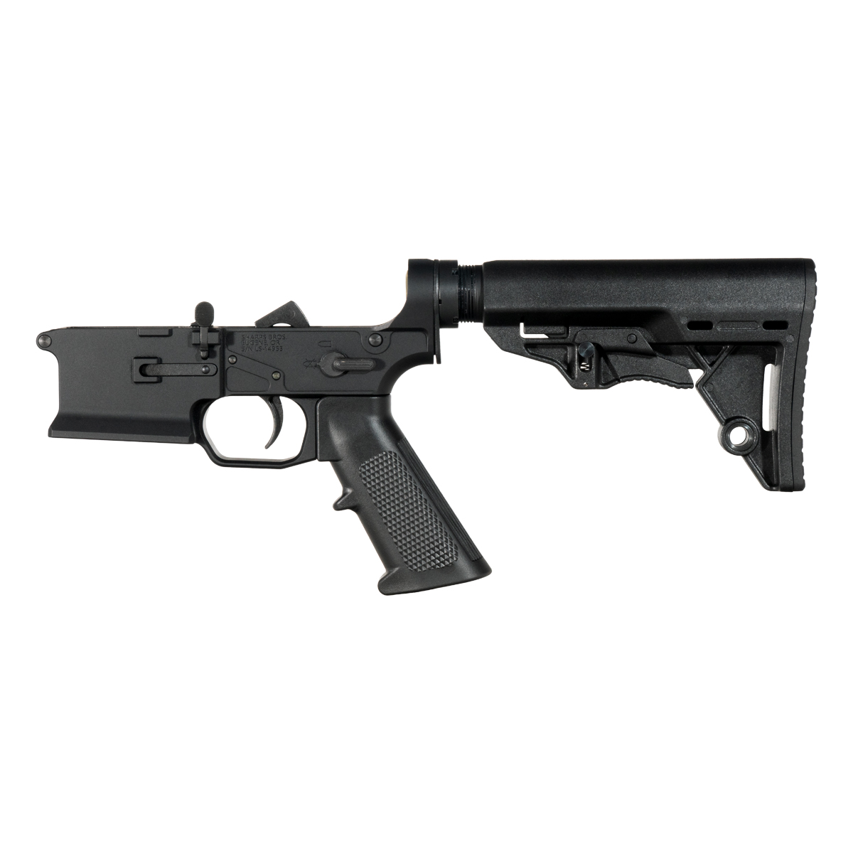 Sharps Bros Ambidextrous Bolt Release AR-15 Rifle Lower Build Kit, Scout Stock