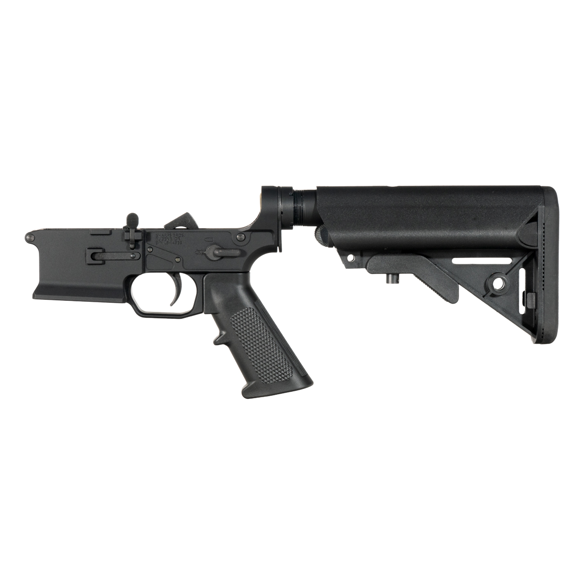 Sharps Bros Ambidextrous Bolt Release AR-15 Rifle Lower Build Kit, SOPMOD Style Collapsible Stock