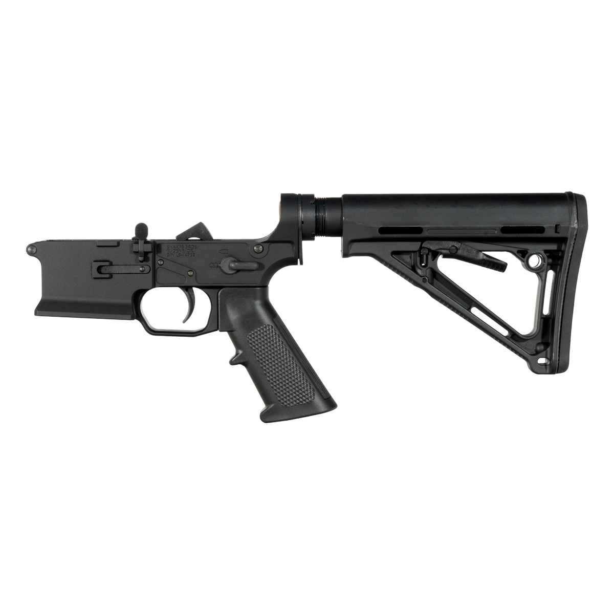 Sharps Bros Ambidextrous Bolt Release AR-15 Rifle Lower Build Kit, Adjustable Carbine Stock