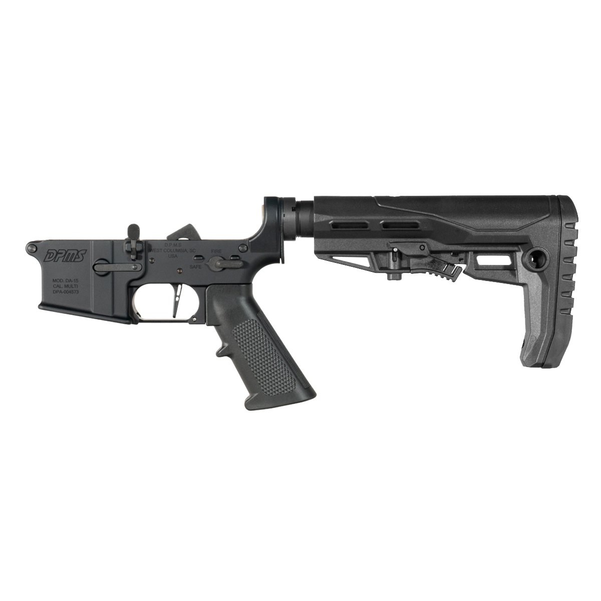 DPMS AR-15 Rifle Lower Build Kit, Straight Trigger Shoe, Mil-Spec Enhanced Stock w/ Rubberized Recoil Pad