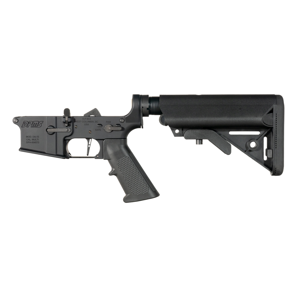 DPMS AR-15 Rifle Lower Build Kit, Straight Trigger Shoe, SOPMOD Style Collapsible Stock