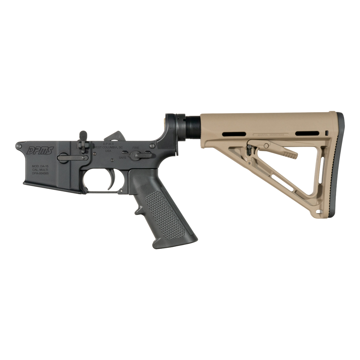 DPMS AR-15 Rifle Lower Build Kit, Magpul MOE FDE Carbine Stock