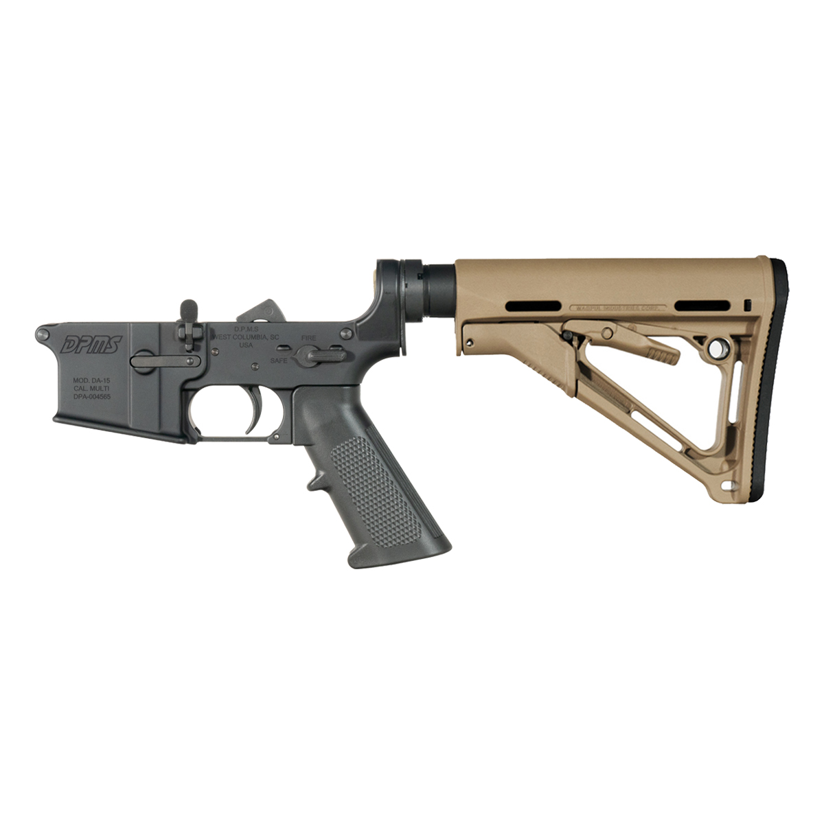 DPMS AR-15 Rifle Lower Build Kit, FDE Magpul CTR Stock
