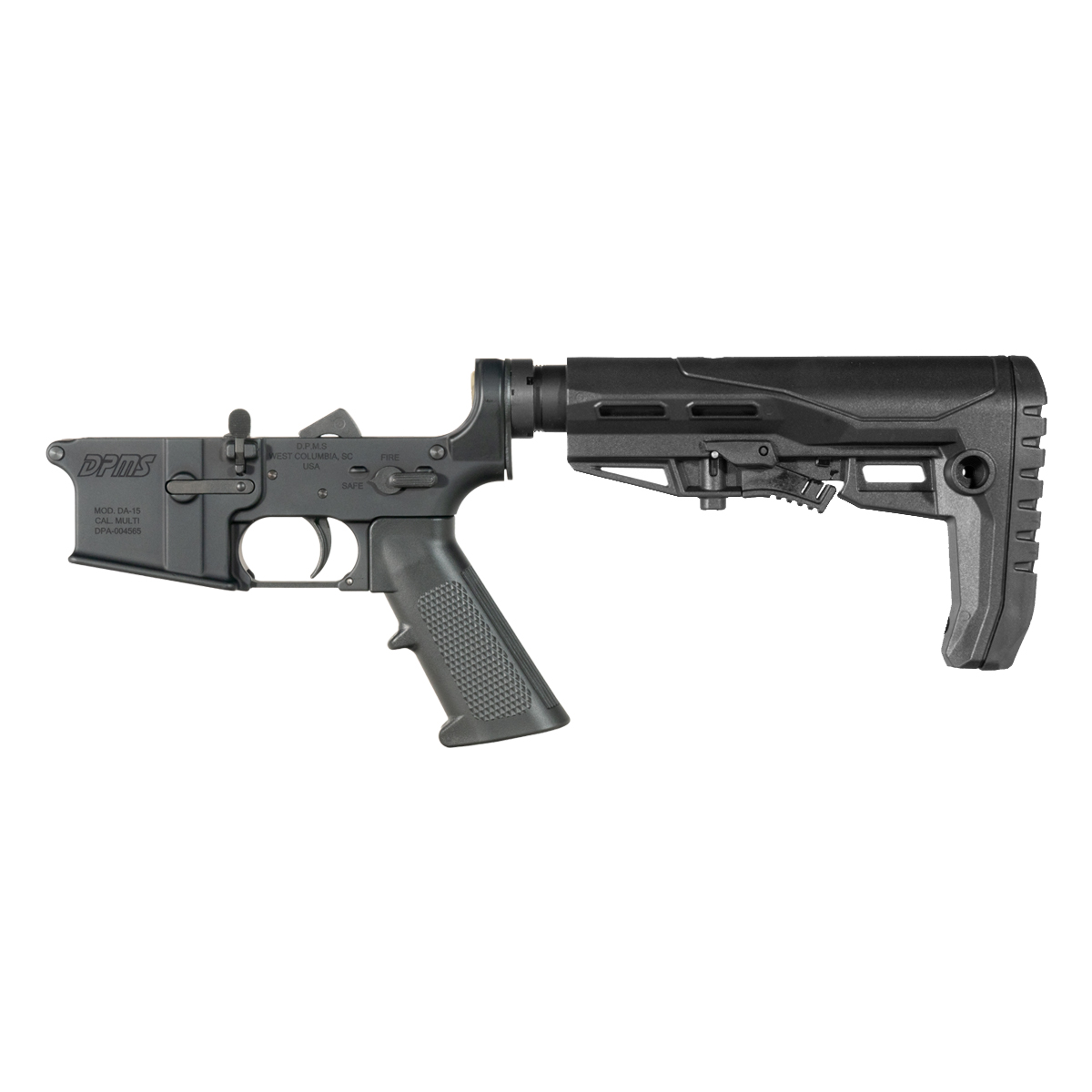 DPMS AR-15 Rifle Lower Build Kit, Mil-Spec Enhanced Stock w/ Rubberized Recoil Pad