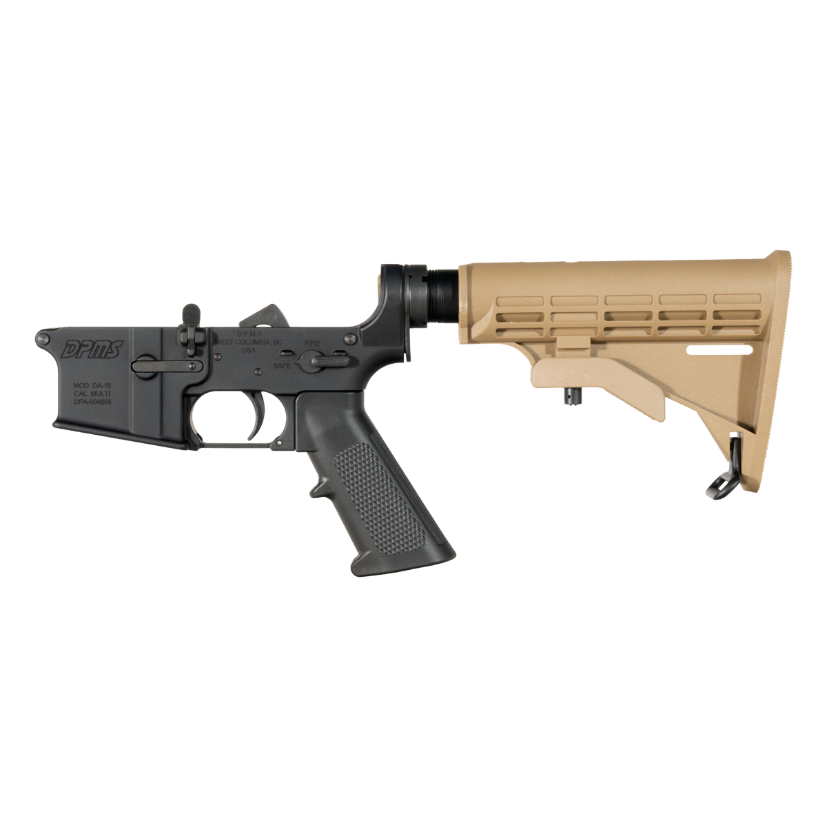 DPMS AR-15 Rifle Lower Build Kit, FDE M4 Style Buttstock