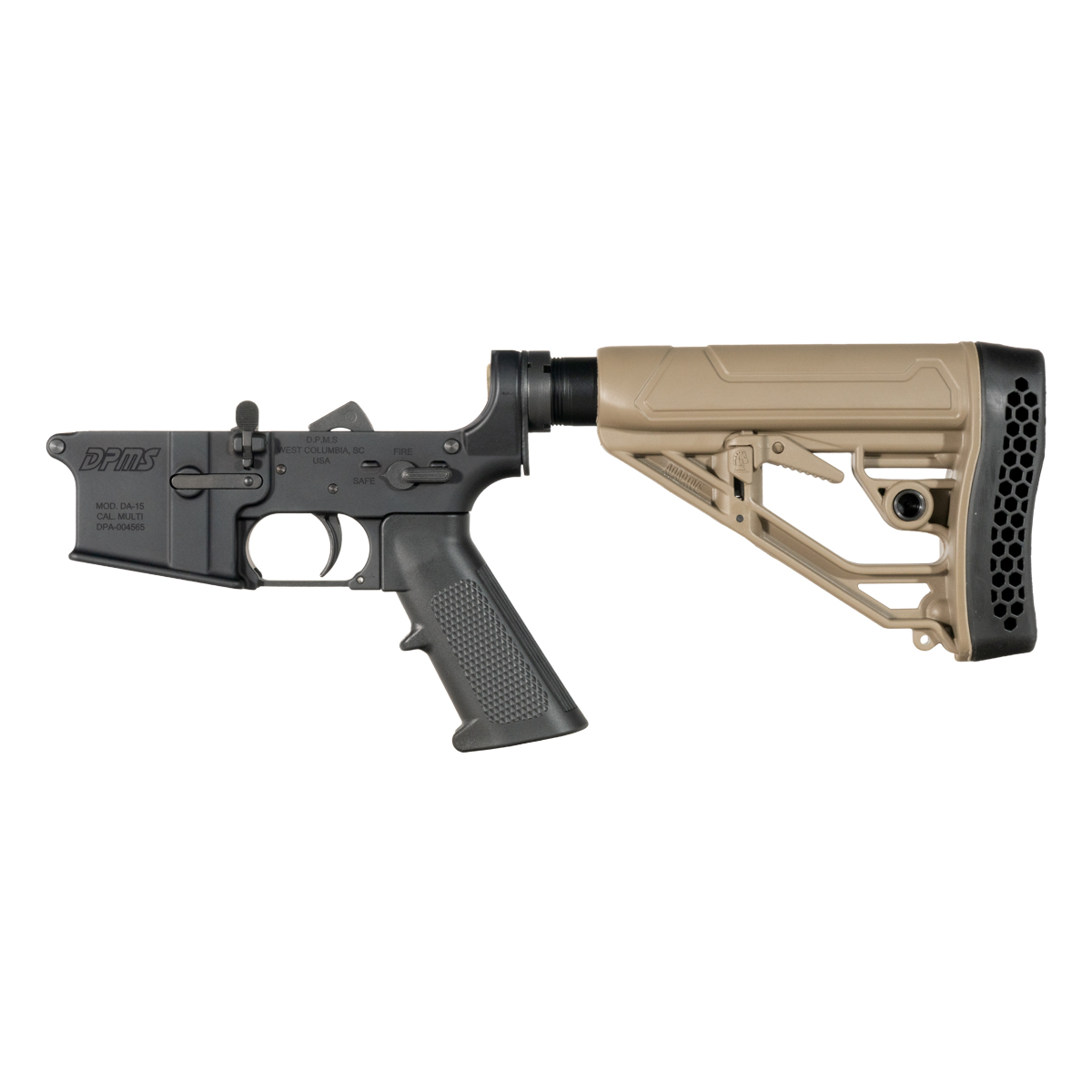 DPMS AR-15 Rifle Lower Build Kit, FDE Adaptive Tactical EX Performance Adjustable Stock
