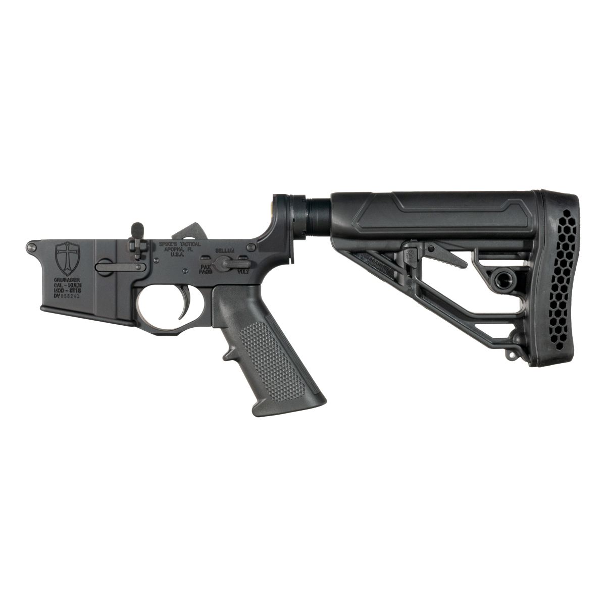 Spike's Tactical Crusader AR-15 Lower Build Kit - Adaptive Tactical EX Carbine Stock