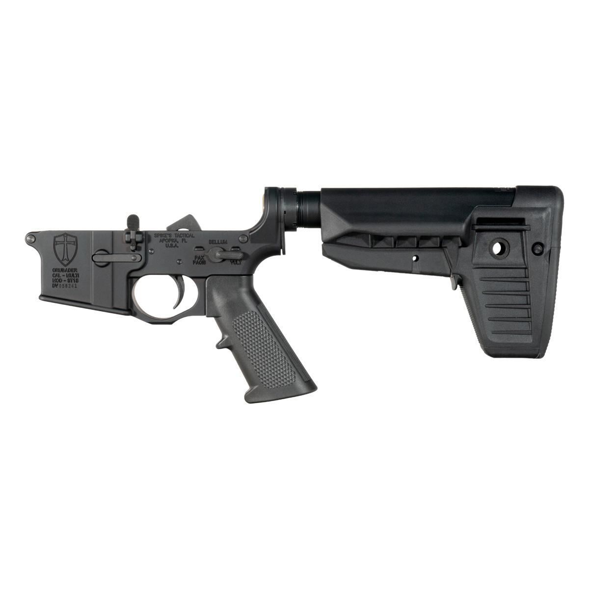 Spike’s Tactical Crusader AR-15 Rifle Lower Build Kit, BCM Mod 1 SOPMOD Stock