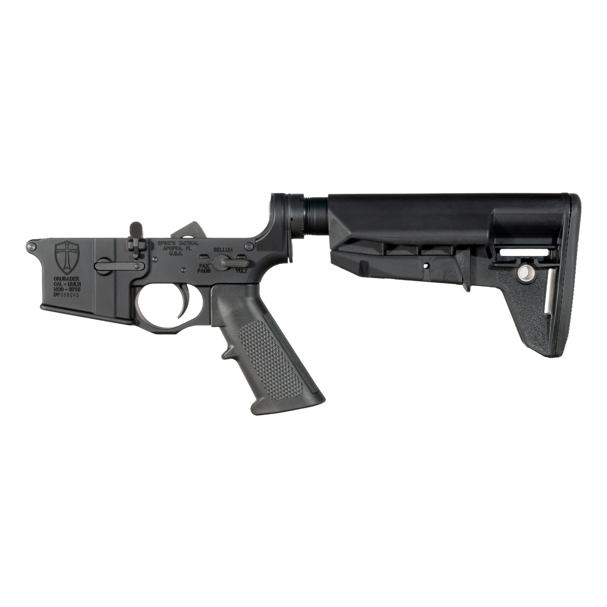 Spike’s Tactical Crusader AR-15 Rifle Lower Build Kit, BCM Mod 2 SOPMOD Stock