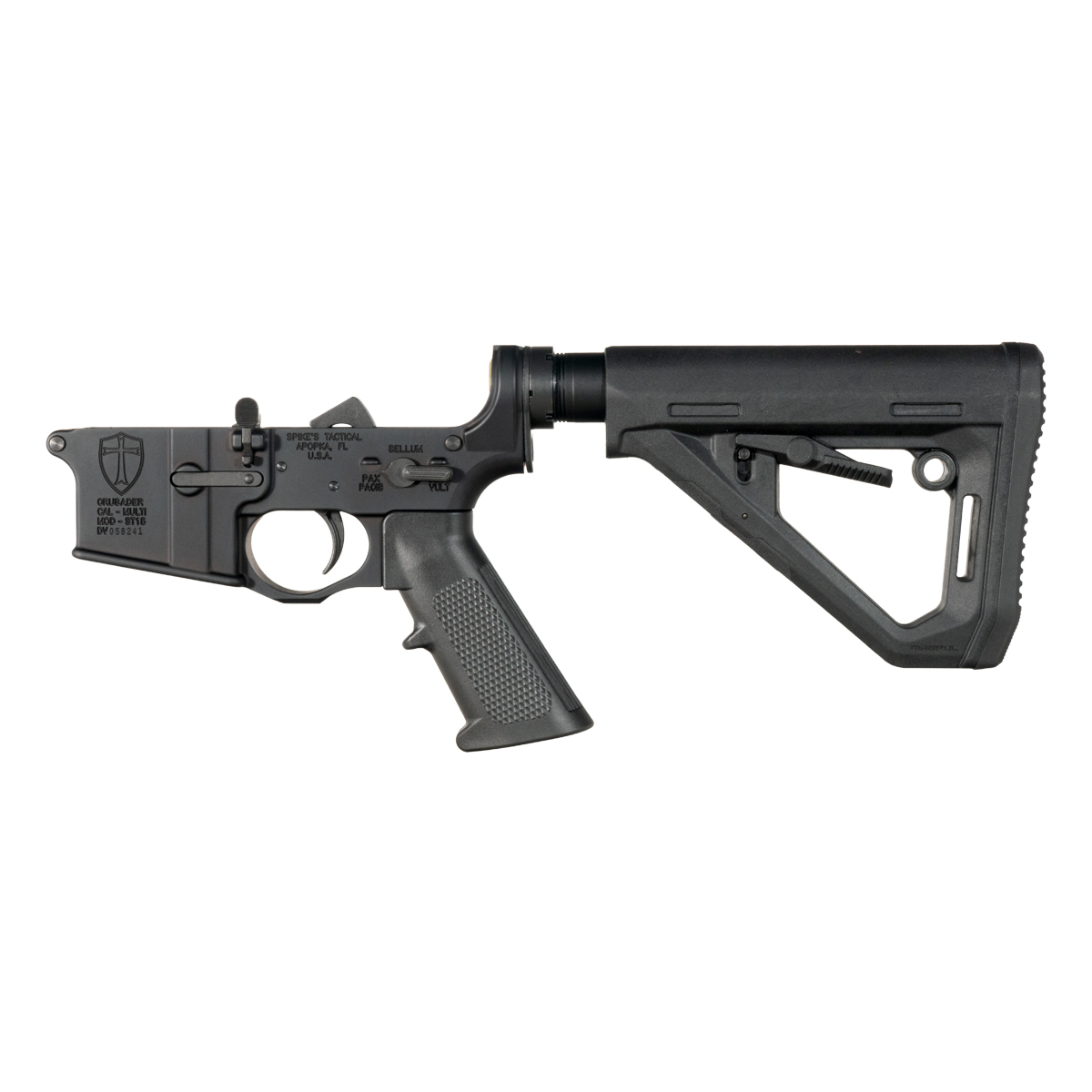 Spike’s Tactical Crusader AR-15 Rifle Lower Build Kit, Magpul DT Carbine Stock