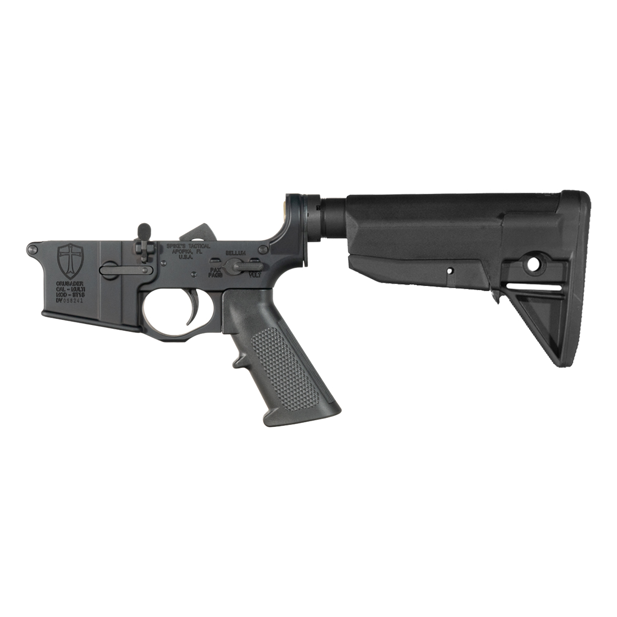 Spike’s Tactical Crusader AR-15 Rifle Lower Build Kit, BCM Mod 0 Stock