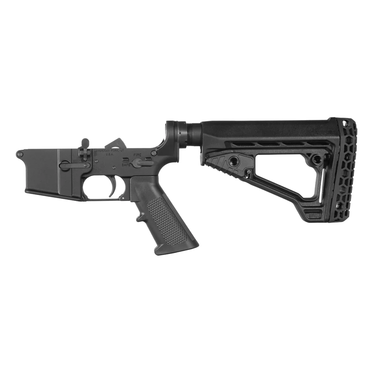 Davidson Defense M4 Alias NO-LOGO AR-15 Lower Build Kit, Adaptive Tactical ARKUS Adjustable Stock
