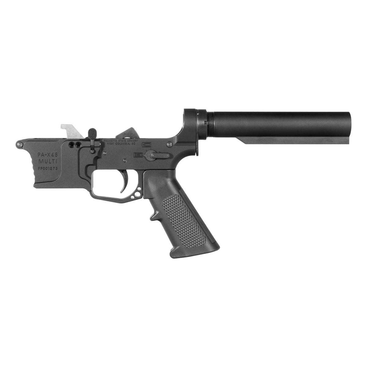 Blemished PSA AR-45 Billet Rifle Lower Build Kit, Mil-Spec Heavy-Duty 6-Position Carbine Buffer Tube