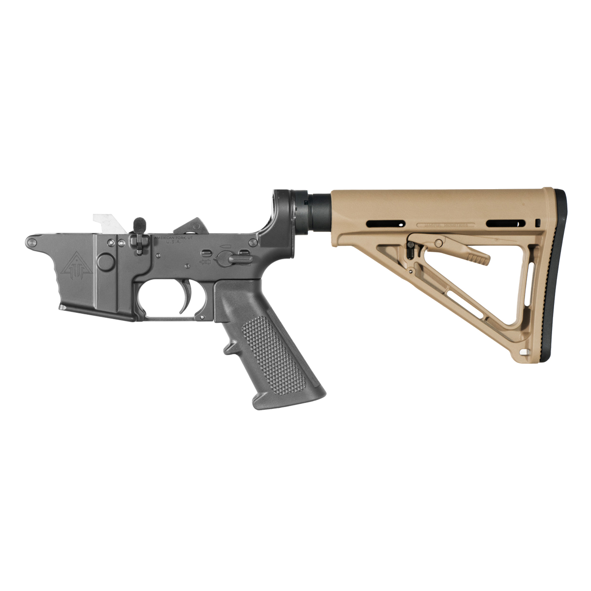 DTT AR-9 Rifle Lower Build Kit, Magpul MOE FDE Carbine Stock