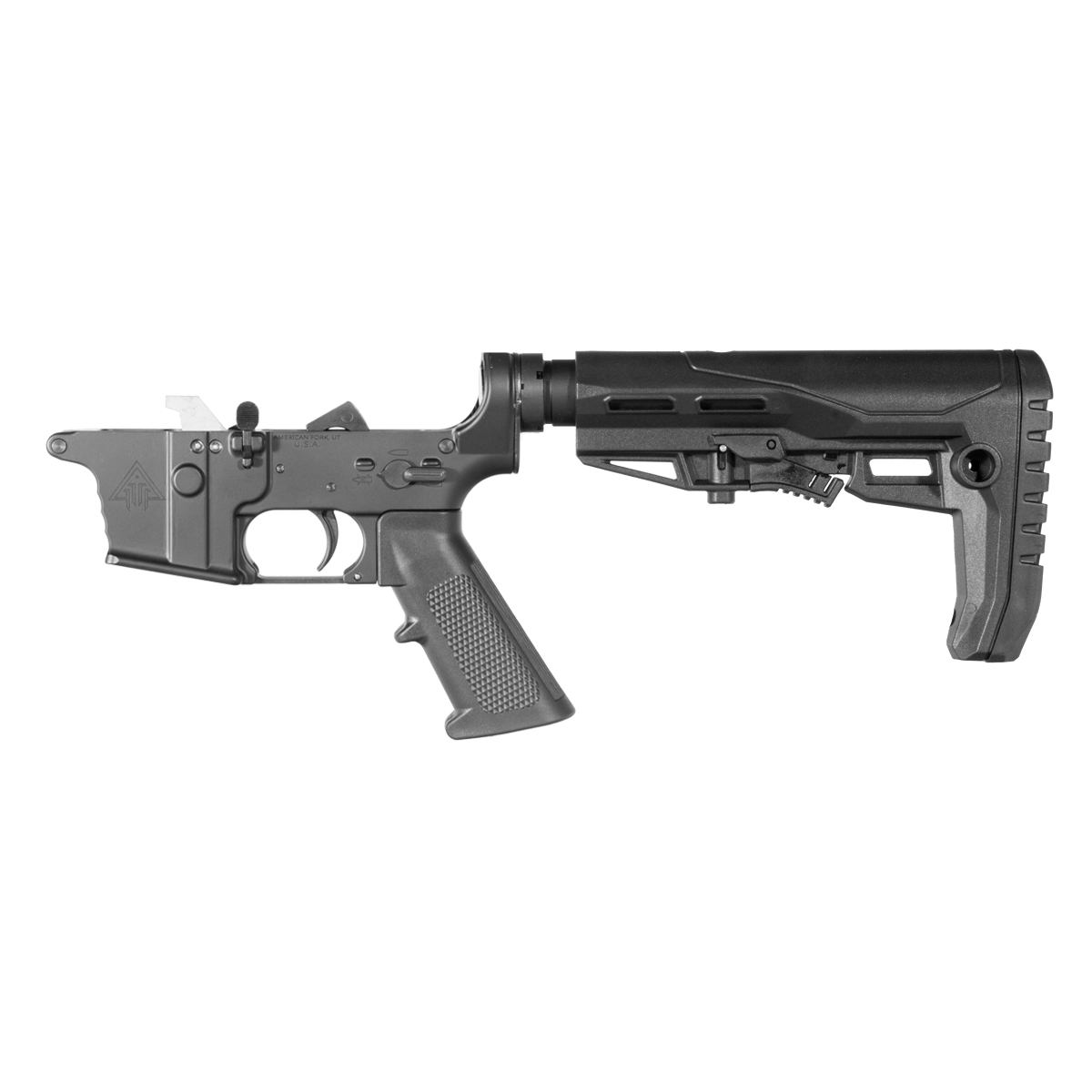 DTT AR-9 Rifle Lower Build Kit, Mil-Spec Enhanced Stock w/ Rubberized Recoil Pad