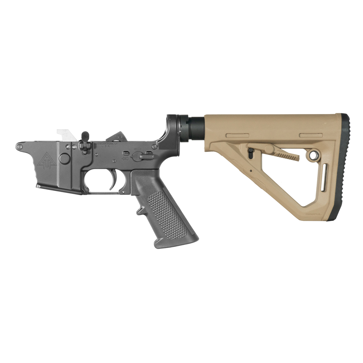 DTT AR-9 Rifle Lower Build Kit, Magpul DT FDE Carbine Stock