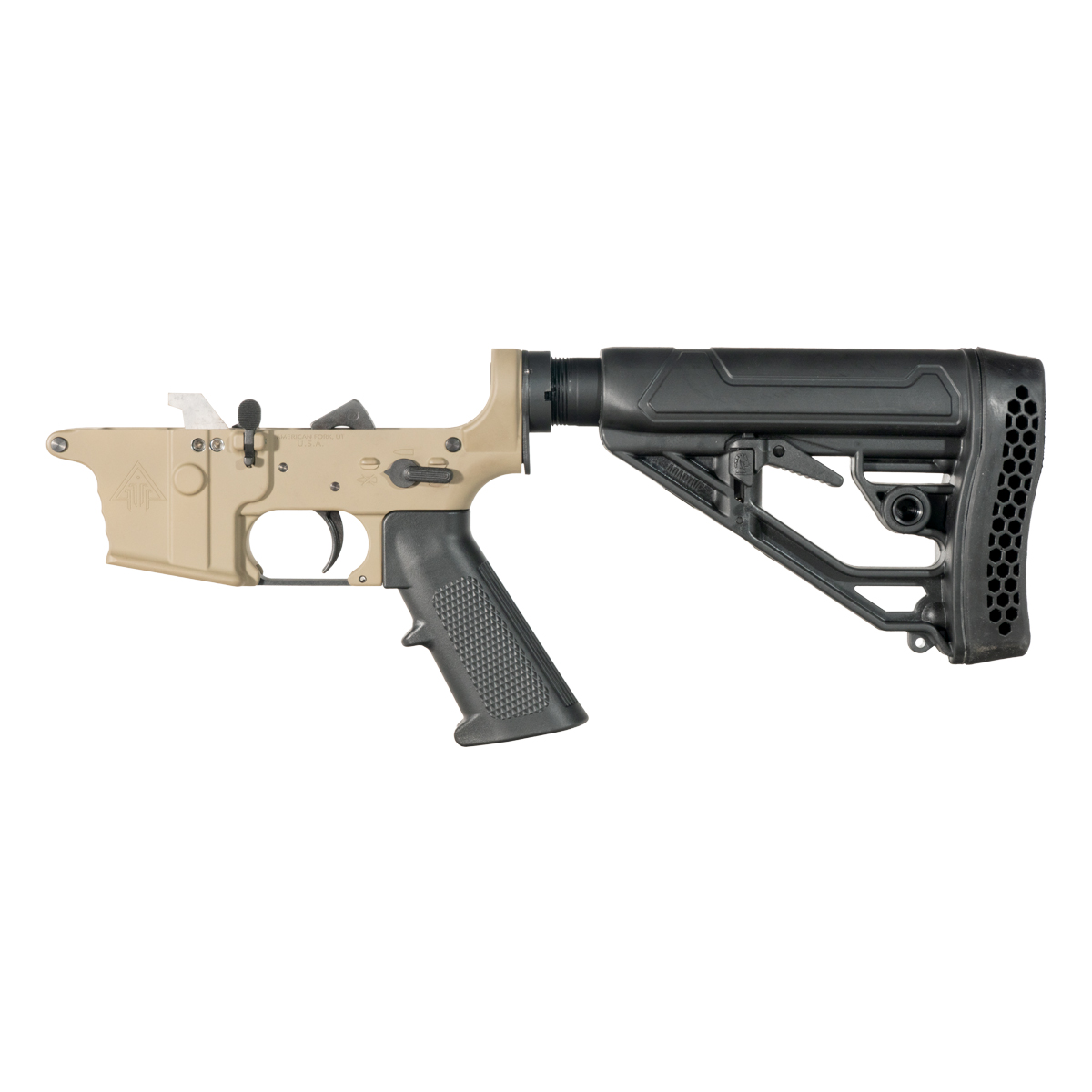 DTT FDE AR-9 Rifle Lower Build Kit, Adaptive Tactical EX Performance Adjustable Stock