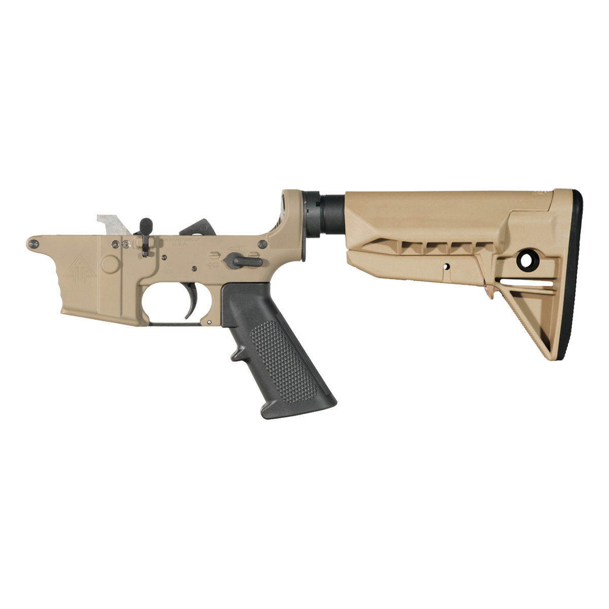 DTT FDE AR-9 Rifle Lower Build Kit, BCM FDE Mod 0 SOPMOD Stock