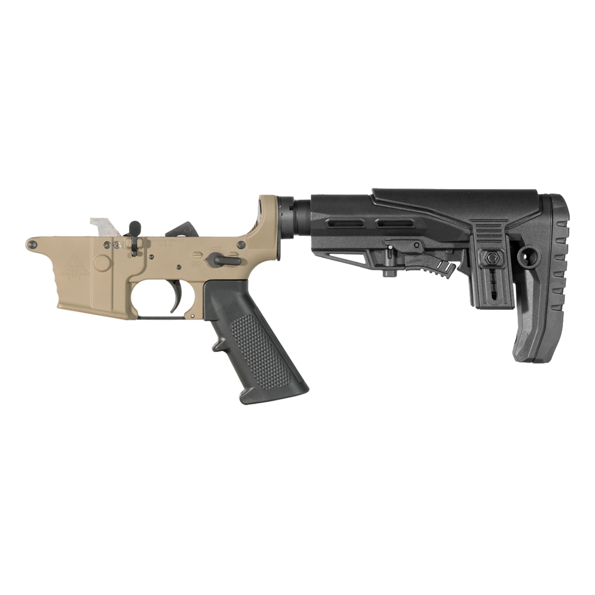 DTT FDE AR-9 Rifle Lower Build Kit, Enhanced Carbine Stock