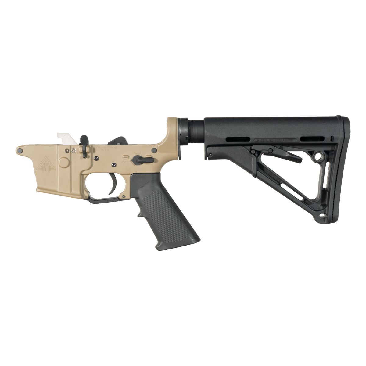 DTT FDE AR-9 Rifle Lower Build Kit, Premium Uintah 3.0 lb Drop-In Ultra Match Trigger, Magpul CTR Stock