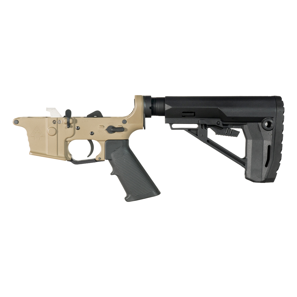 DTT FDE AR-9 Rifle Lower Build Kit, Premium Uintah 3.0 lb Drop-In Ultra Match Trigger, Ranger Stock