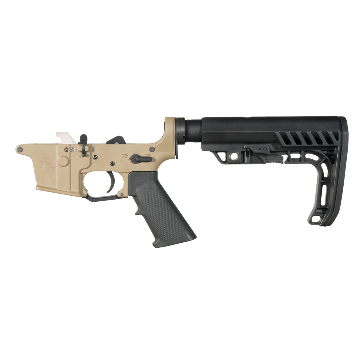 DTT FDE AR-9 Rifle Lower Build Kit, Premium Uintah 3.0 lb Drop-In Ultra Match Trigger, Special Operations Stock
