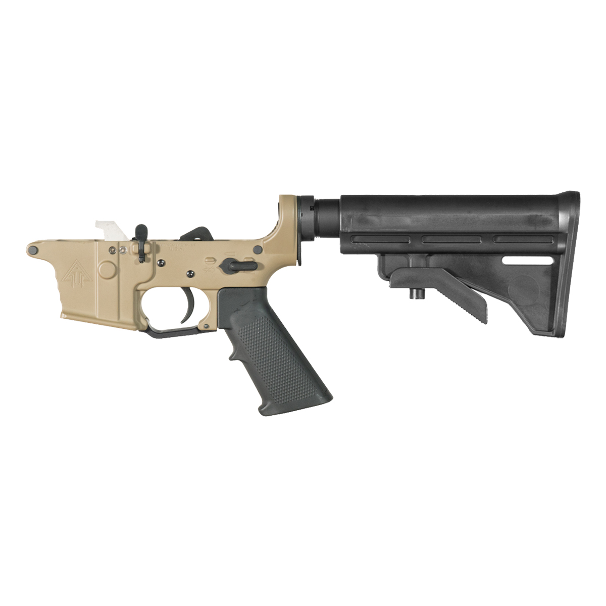 DTT FDE AR-9 Rifle Lower Build Kit, Premium Uintah 3.0 lb Drop-In Ultra Match Trigger, Team Accessories M4 Style Butt Stock