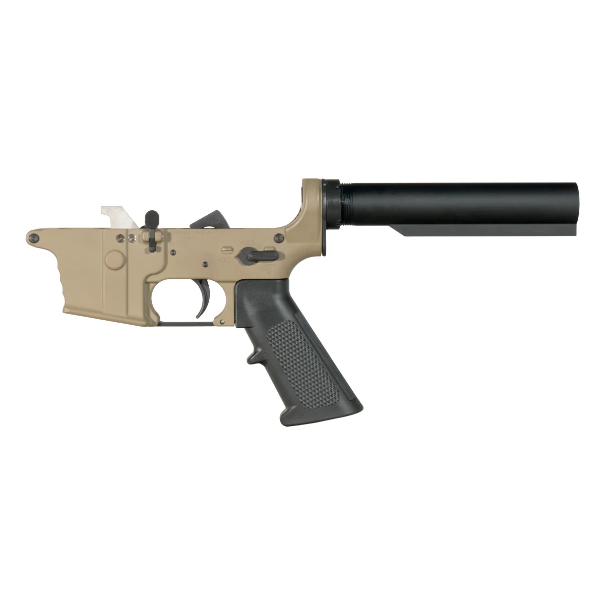 FDE NO-LOGO DELTA-9 AR-9 Rifle Lower Build Kit, Mil-Spec Heavy-Duty Carbine 6-Position Buffer Tube