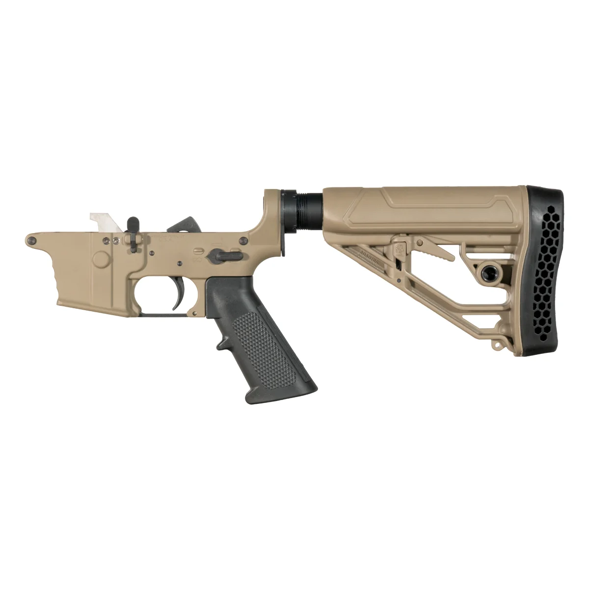 FDE NO-LOGO DELTA-9 AR-9 Rifle Lower Build Kit, FDE Adaptive Tactical EX Performance Carbine Stock