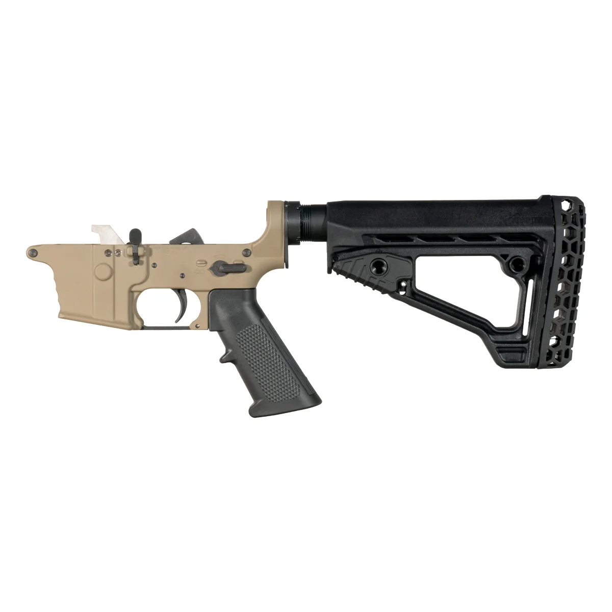FDE NO-LOGO DELTA-9 AR-9 Rifle Lower Build Kit, Adaptive Tactical ARKUS Adjustable Stock