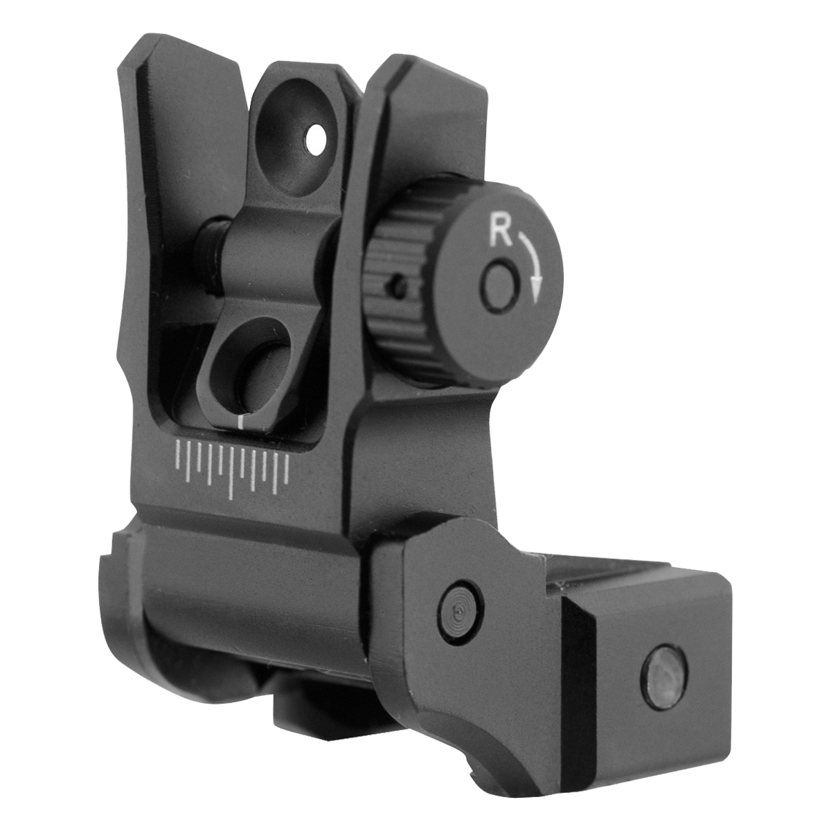 Leapers Inc. UTG Low-Profile Dual-Aperture Flip-Up Rear Sight for Picatinny Rails, Black