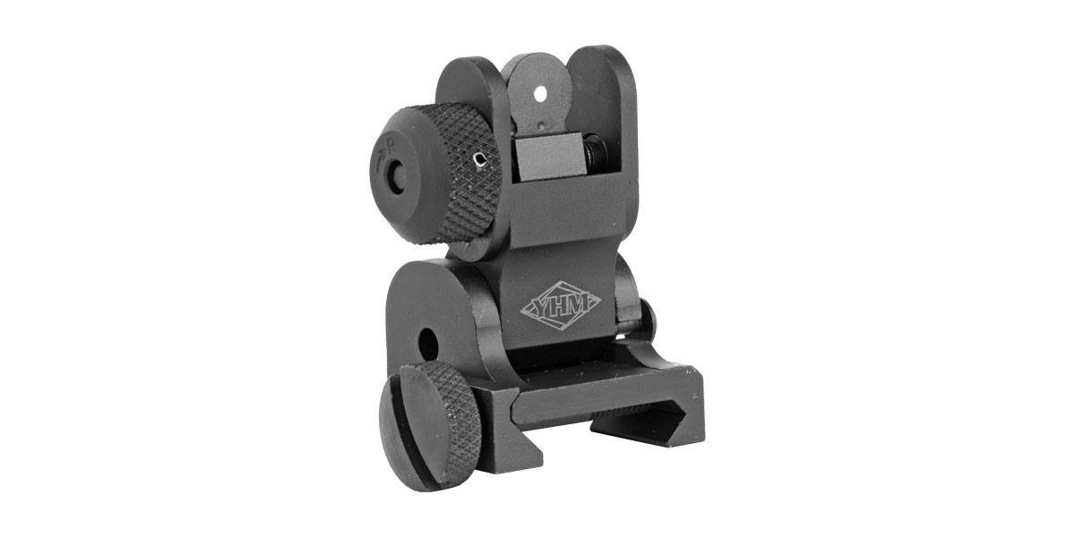 Yankee Hill Machine Yankee Hill Machine Flip-Up Rear Sight, Picatinny Mount, 1/2 MOA, Co-Witness, Black