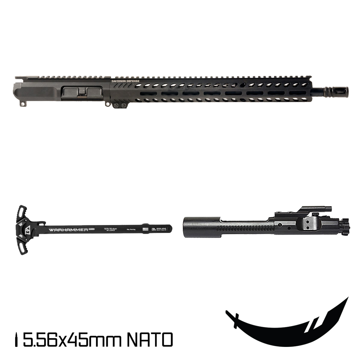 Davidson Defense Signature Cutlass AR-15 Complete Upper Receiver 5.56x45mm 16-inch Mid-Gas