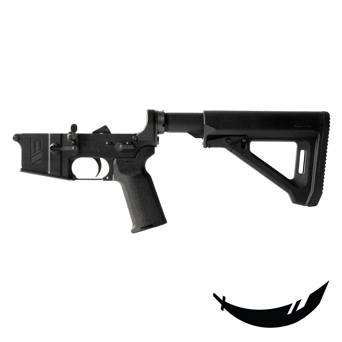 Davidson Defense Signature Cutlass AR-15 Lower Receiver, Magpul RL Stock K2XL Grip